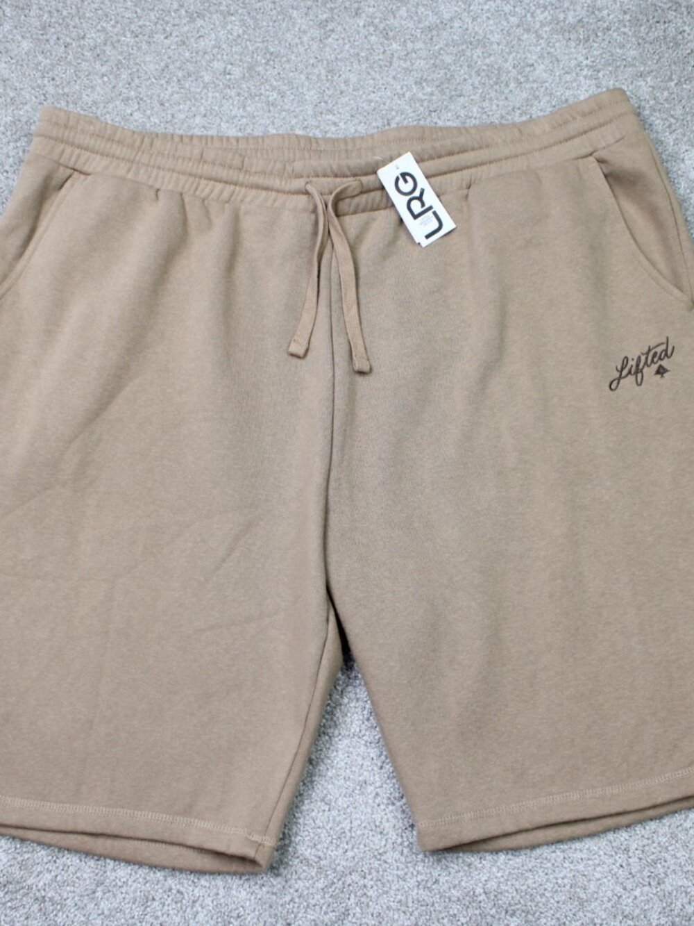 LRG Shorts NWT Mens 4XL XXXXL Brown Lifted Research Group 10.5" Drawstring Y2K